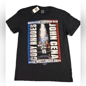 New WWE Cody Rhodes vs John Cena Wrestlemania 41 T Shirt sz M MEDIUM Black